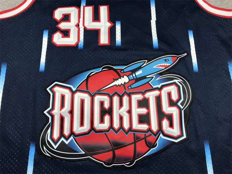 Camiseta Hakeem Olajuwon 34 Houston Rockets negro 2 1