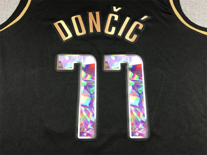 Camiseta Luka Doncic 77 Mavericks Diamond Golden Edition 4