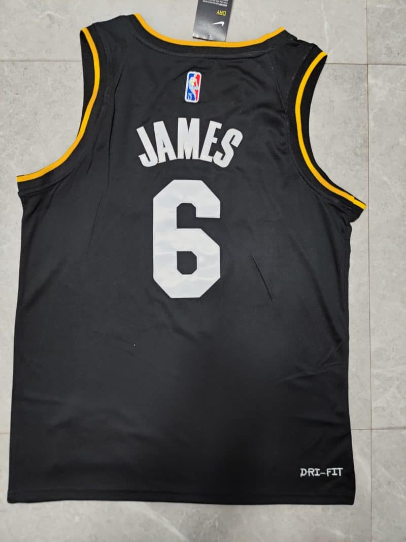 Camiseta LeBron James 77 Lakers Black 75th Anniversary MVP 2022 3