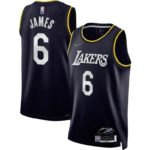 Camiseta LeBron James 77 Lakers Black 75th Anniversary MVP 2022 5