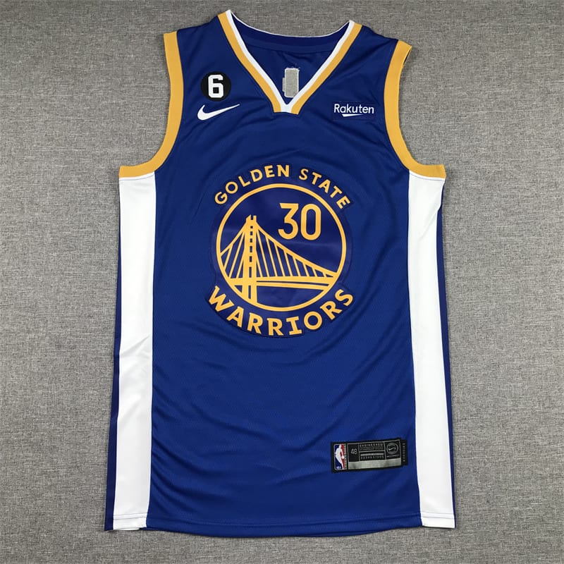 Camiseta Stephen Curry 30 Golden State Warriors 2023 blanca azul 1