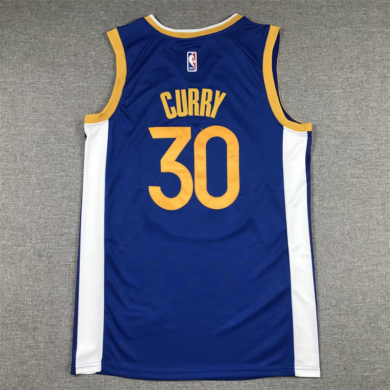 Camiseta Stephen Curry 30 Golden State Warriors 2023 blanca azul 3