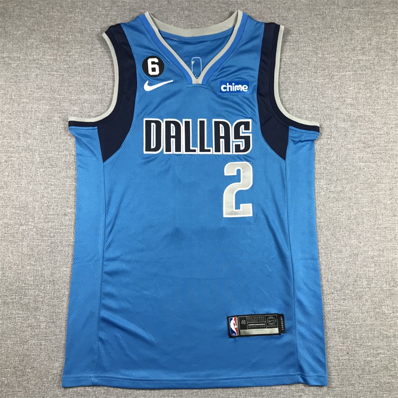Camiseta Kyrie Irving 02 Dallas Mavericks 2023 azul claro