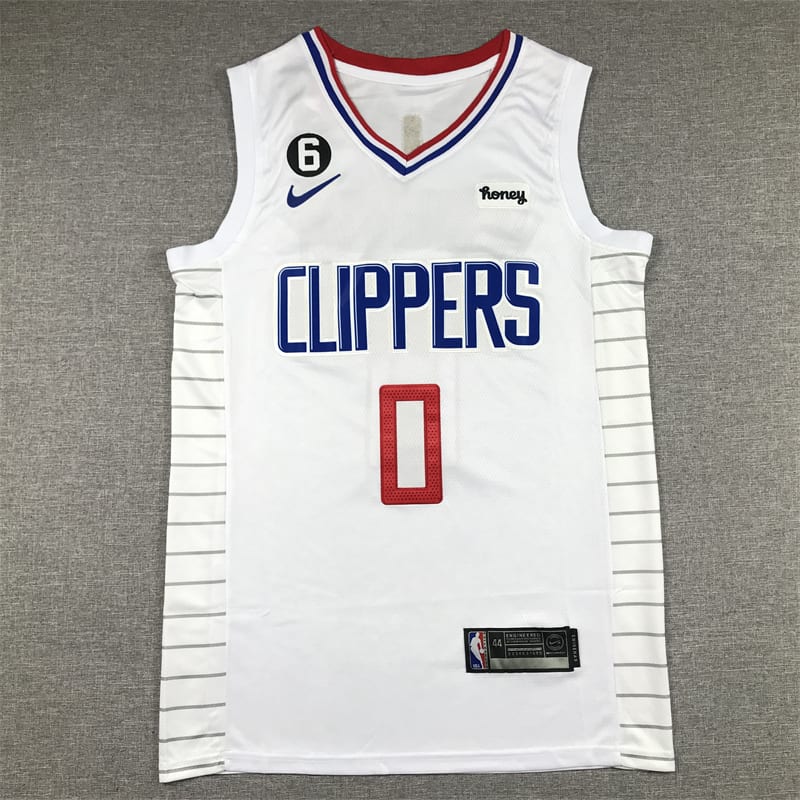 Camiseta Russell Westbrook 0 Los Angeles Clippers blanco 1