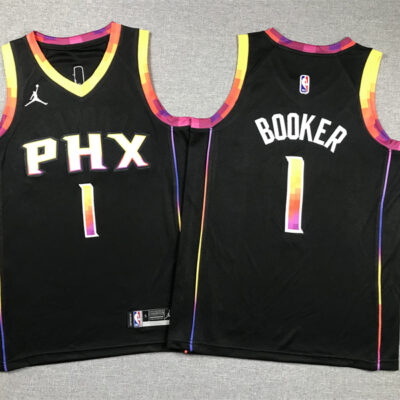 Camiseta Devin Booker 1 Phoenix Suns 2024 negra