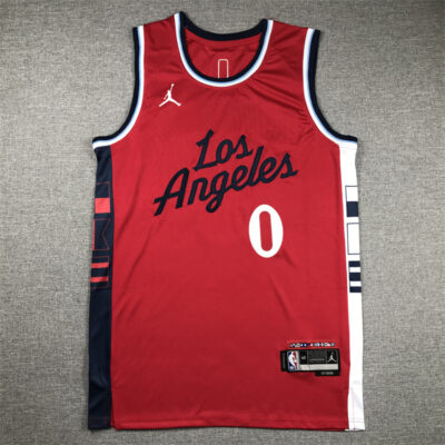 Camiseta Russell Westbrook 0 Los Angeles Clippers 2024 25 roja