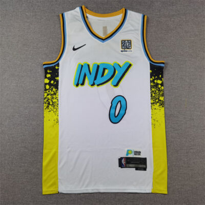 Camiseta Tyrese John Haliburton 0 Pacers The City 2025 4