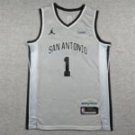 Camiseta Victor Wembanyama 1 San Antonio Spurs 2026 gris 1