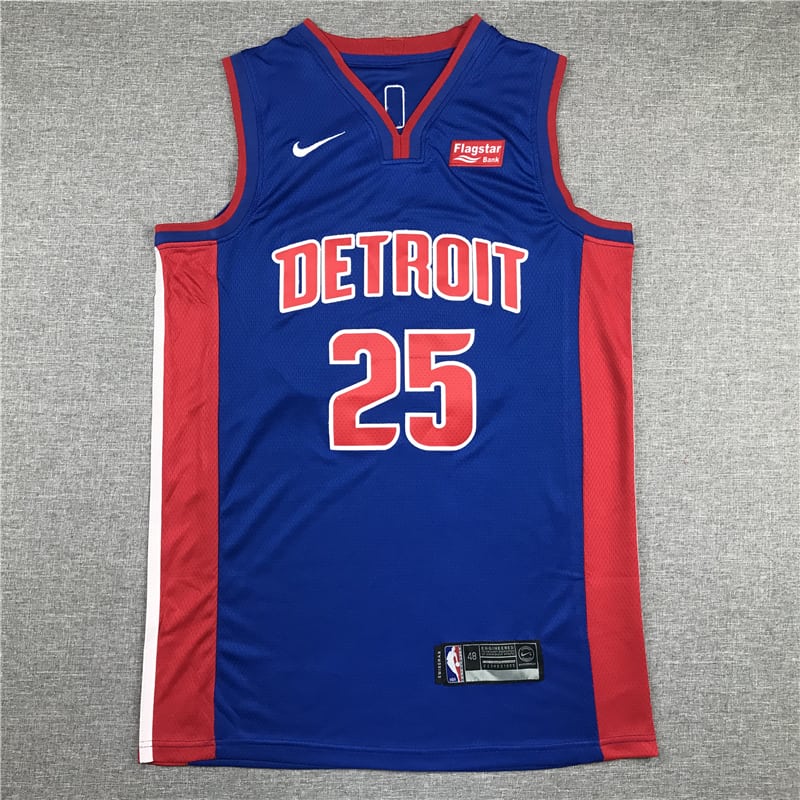 Camiseta Derrick Rose 15 Detroit Pistons azul