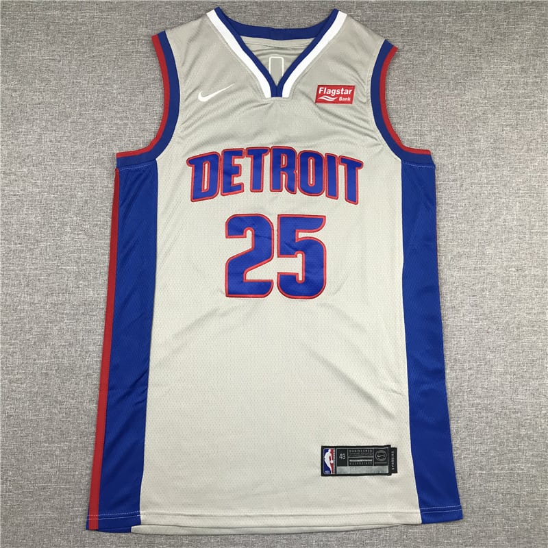 Camiseta Derrick Rose 15 Detroit Pistons gris