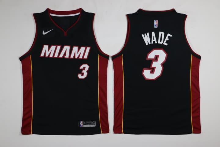Camiseta Dwyane Wade 3 Miami Heat negra