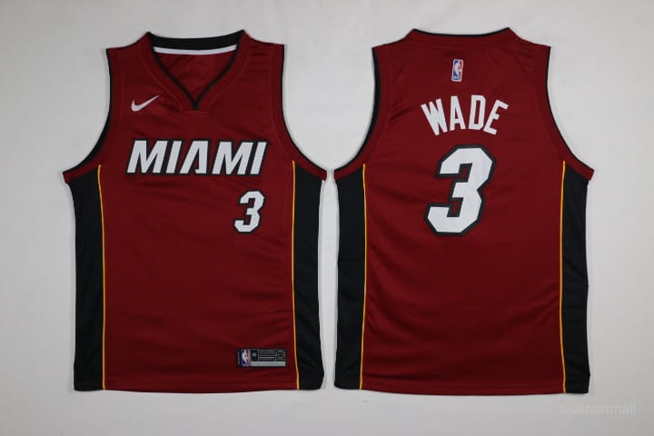 Camiseta Dwyane Wade 3 Miami Heat roja