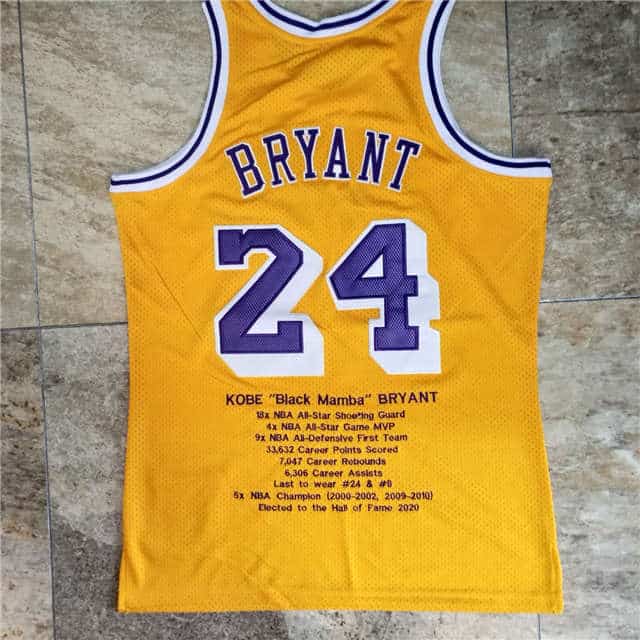 Camiseta Kobe Bryant 24 Camiseta honorífica 60th años de carrera 2