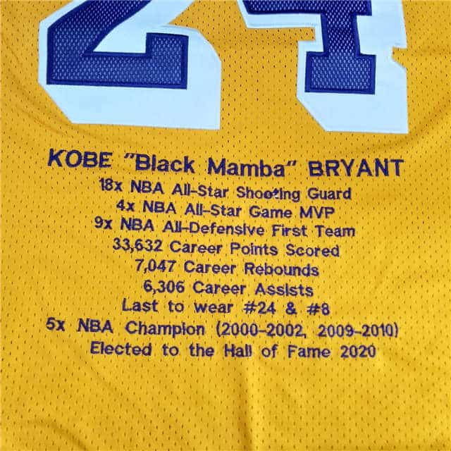 Camiseta Kobe Bryant 24 Camiseta honorífica 60th años de carrera 3