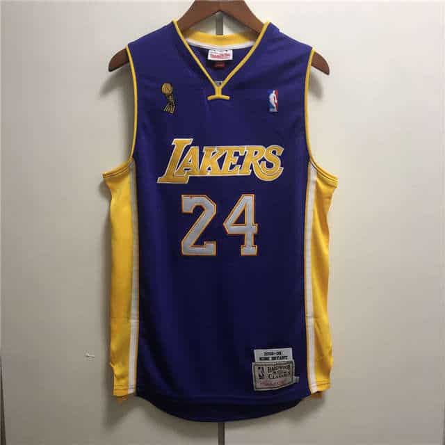 Camiseta Kobe Bryant 24 Lakers 2009 10 NBA Champions morada