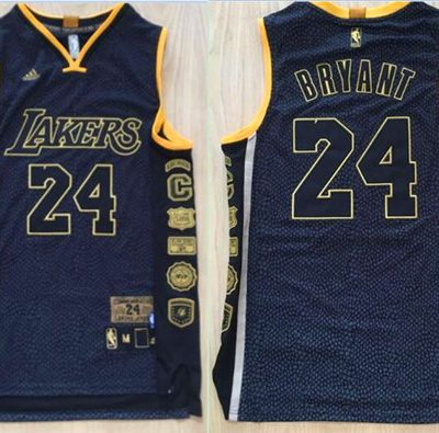 Camiseta Kobe Bryant 24 Lakers Gold Black commemorative 1