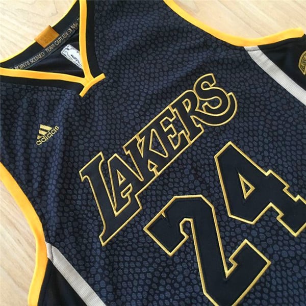 Camiseta Kobe Bryant 24 Lakers Gold Black commemorative 9
