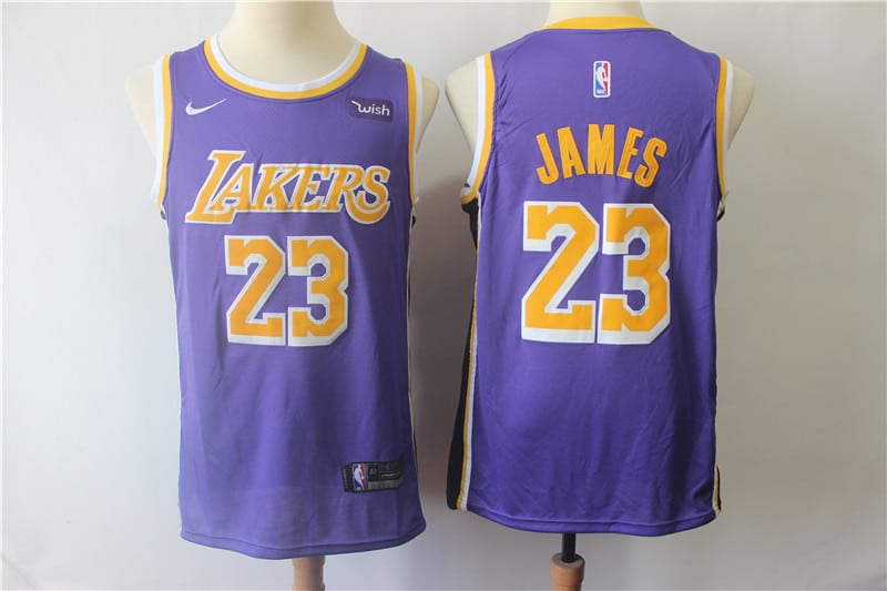 Camiseta LeBron James 23 Los Angeles Lakers morada