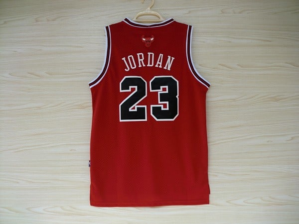Camiseta Michael Jordan 23 Chicago Bulls Roja clasica detras